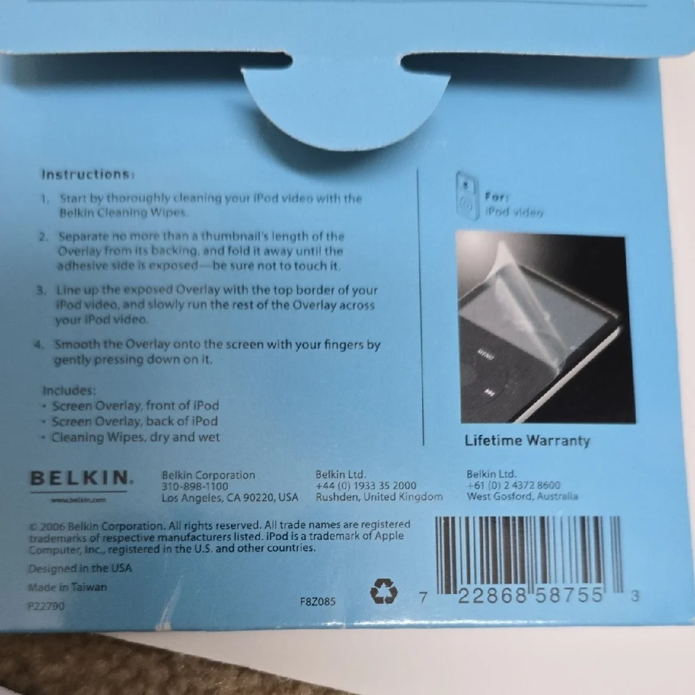 Belkin ClearScreen Overlays for iPod Video